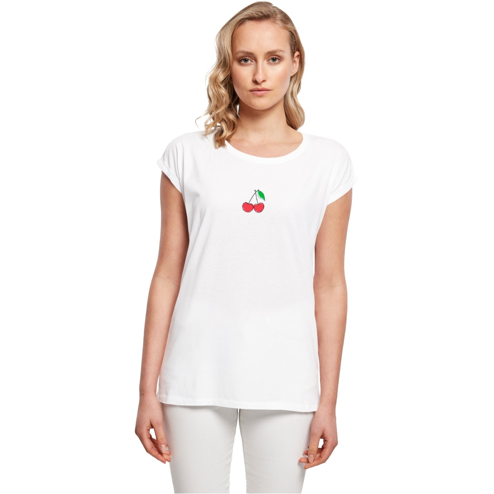 Merchcode - Summer Sweet Cherry Tshirt Femme - Blanc